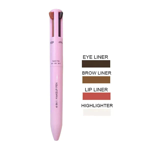 4 In 1 Face Makeup Pen Eyebrow Pen Waterproof Drawing Eye Brow Long Lasting Eyeliner Eyebrow Lipliner Pen Sweatproof Makeup Pen